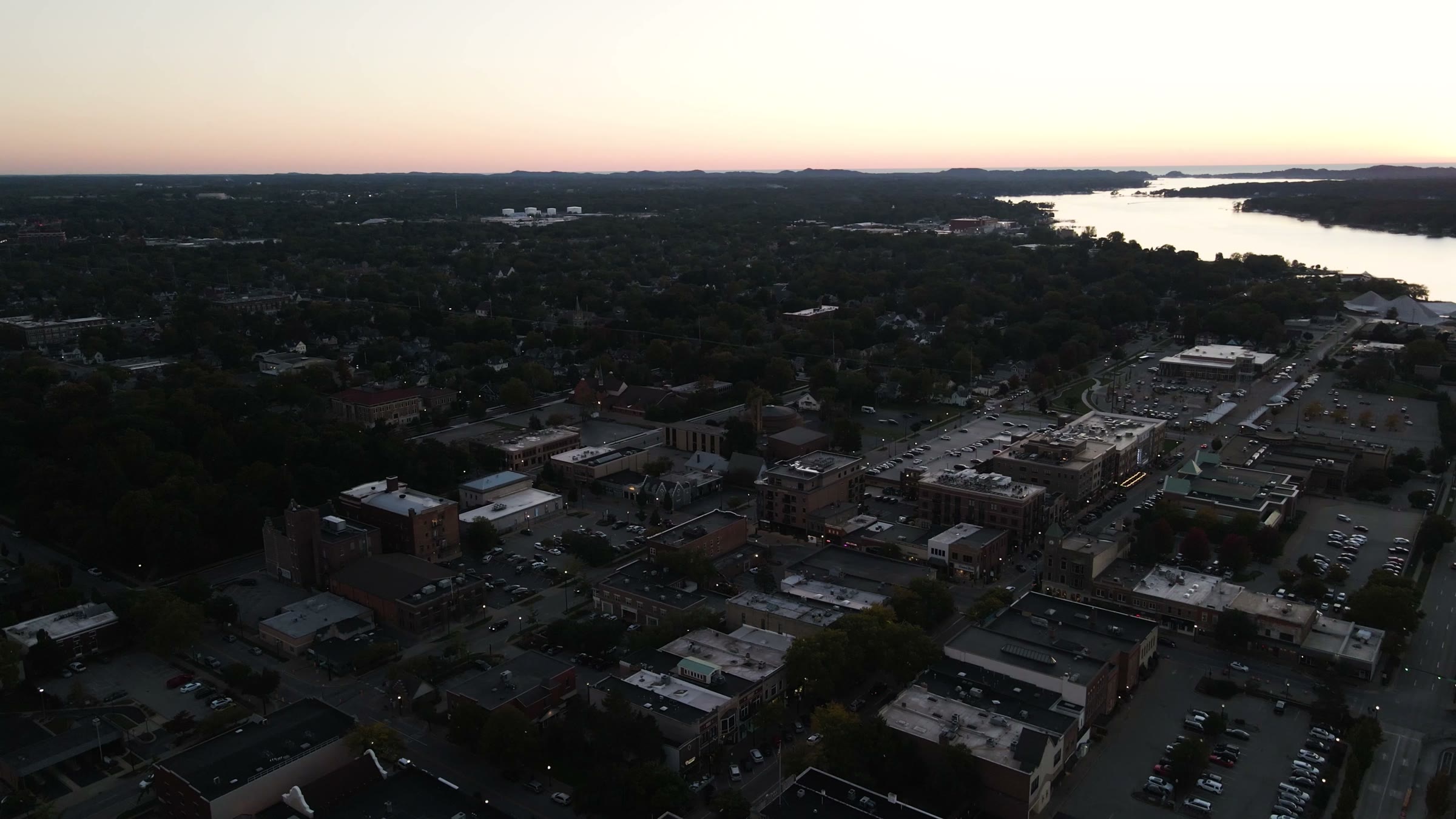 Holland and Lake Macatawa at dusk